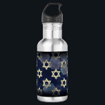 SlipperyJoe's Happy Hanukkah multiple Star of Davi 532 Ml Water Bottle<br><div class="desc">SlipperyJoe's Happy Hanukkah multiple Star of David symbols artistic Celebration Jewish Hebrew Chanukah gifts decorations Judaism religion significant symbol relevant cultural religious contexts various hexagonal shapes dark blue purple hues dark abstract background layered textured appearance</div>