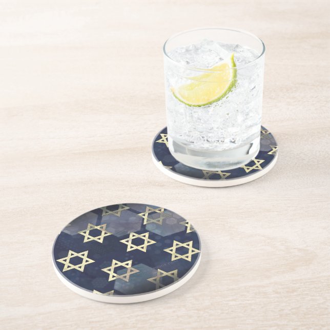 SlipperyJoe's Happy Hanukkah multiple Star of Davi Coaster (Side)