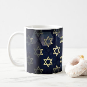 SlipperyJoe's Happy Hanukkah multiple Star of Davi Coffee Mug