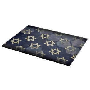 SlipperyJoe's Happy Hanukkah multiple Star of Davi Cutting Board