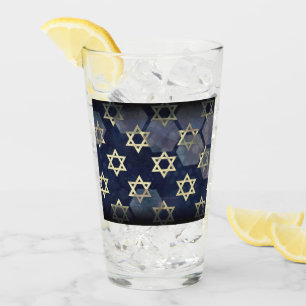 SlipperyJoe's Happy Hanukkah multiple Star of Davi Glass