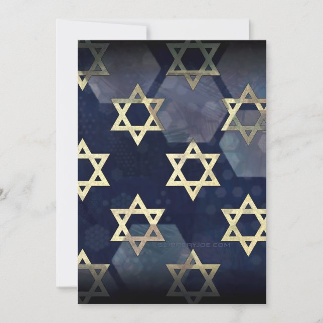 SlipperyJoe's Happy Hanukkah multiple Star of Davi Holiday Card (Front)