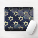 SlipperyJoe's Happy Hanukkah multiple Star of Davi Mouse Pad<br><div class="desc">SlipperyJoe's Happy Hanukkah multiple Star of David symbols artistic Celebration Jewish Hebrew Chanukah gifts decorations Judaism religion significant symbol relevant cultural religious contexts various hexagonal shapes dark blue purple hues dark abstract background layered textured appearance</div>