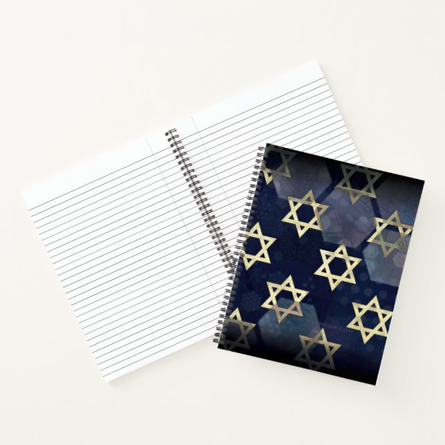 SlipperyJoe's Happy Hanukkah multiple Star of Davi Notebook (Inside)