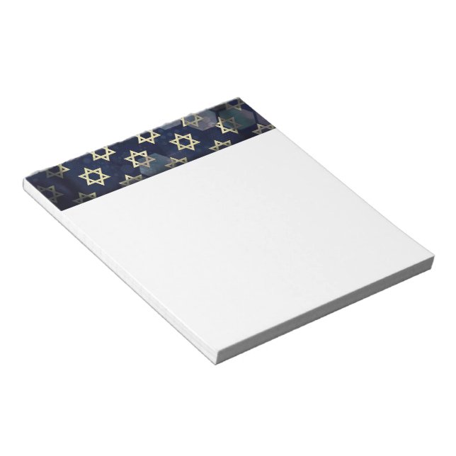 SlipperyJoe's Happy Hanukkah multiple Star of Davi Notepad (Angled)