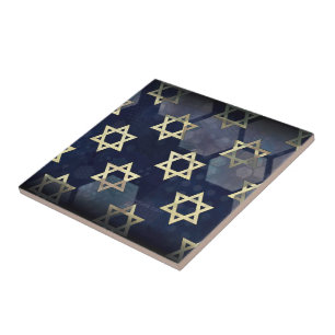 SlipperyJoe's Happy Hanukkah multiple Star of Davi Tile