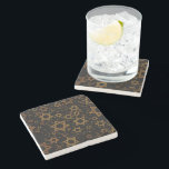 SlipperyJoe's Happy Hanukkah multiple Stars of Dav Stone Coaster<br><div class="desc">SlipperyJoe's Happy Hanukkah multiple Stars of David pattern artistic Celebration Jewish identity heritage Hebrew Chanukah gifts decorations Judaism significant symbol religion various sizes brown gold shades visually appealing intricate design</div>