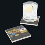 SlipperyJoe's Happy Hanukkah Star of David coin me Stone Coaster<br><div class="desc">SlipperyJoe's Happy Hanukkah Star of David coin menorah colourful candles Celebration Jewish sufganiyah treat Hebrew Chanukah dreidels traditional spinning tops gifts decorations Judaism religion artistic jelly-filled doughnut powdered sugar</div>