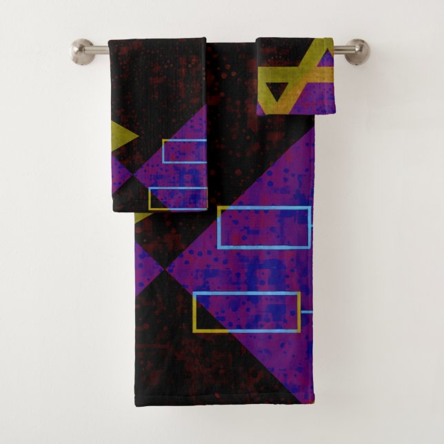 SlipperyJoe's Happy Hanukkah Star of David menorah Bath Towel Set (Insitu)