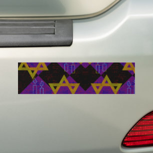 SlipperyJoe's Happy Hanukkah Star of David menorah Bumper Sticker
