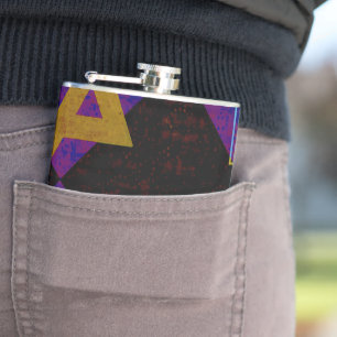 SlipperyJoe's Happy Hanukkah Star of David menorah Hip Flask