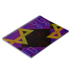 SlipperyJoe's Happy Hanukkah Star of David menorah Notebook