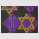 SlipperyJoe's Happy Hanukkah Star of David menorah Tissue Paper<br><div class="desc">SlipperyJoe's Happy Hanukkah Star of David menorah Dreidel artistic Celebration Candles Jewish Hebrew Chanukah gifts decorations Judaism religion culture religious practices traditions geometric symbolic design depth contrast order symmetry</div>