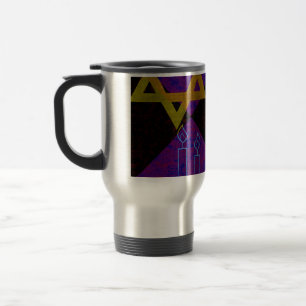 SlipperyJoe's Happy Hanukkah Star of David menorah Travel Mug
