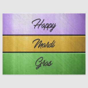 SlipperyJoe's Happy Mardi Gras purple gold green b Tissue Paper