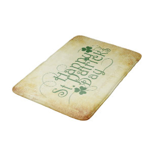 SlipperyJoe's Happy St. Patrick's Day holiday Iris Bath Mat