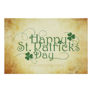 SlipperyJoe's Happy St. Patrick's Day holiday Iris Poster