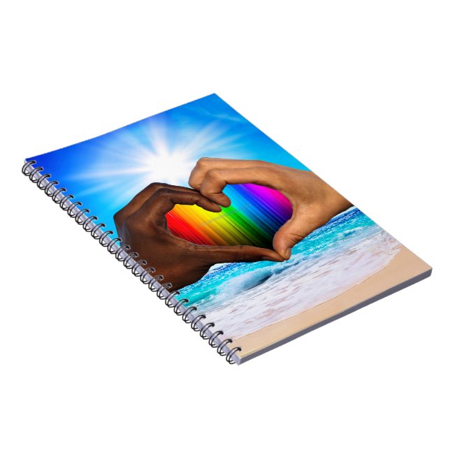SlipperyJoe's Hearted hands interracial male hands Notebook (Right Side)