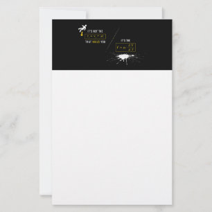 SlipperyJoe's high-contrast physics gag bold arrow Stationery