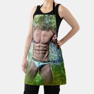 SlipperyJoe's highly muscular adult man shirtless  Apron