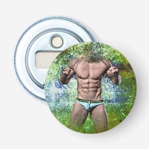 SlipperyJoe's highly muscular adult man shirtless  Bottle Opener