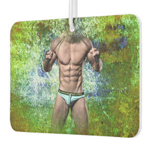 SlipperyJoe's highly muscular adult man shirtless  Car Air Freshener