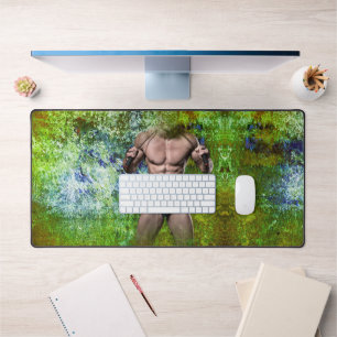 SlipperyJoe's highly muscular adult man shirtless  Desk Mat