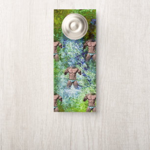 SlipperyJoe's highly muscular adult man shirtless  Door Hanger