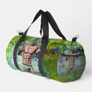SlipperyJoe's highly muscular adult man shirtless  Duffle Bag