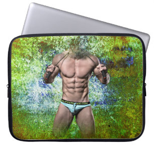 SlipperyJoe's highly muscular adult man shirtless  Laptop Sleeve