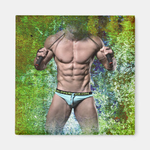 SlipperyJoe's highly muscular adult man shirtless  Magnet