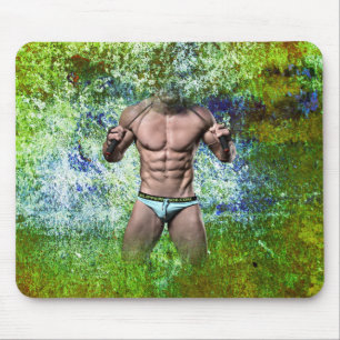 SlipperyJoe's highly muscular adult man shirtless  Mouse Pad
