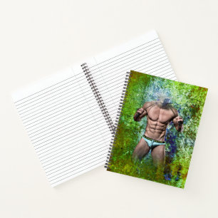 SlipperyJoe's highly muscular adult man shirtless  Notebook