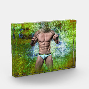SlipperyJoe's highly muscular adult man shirtless  Photo Block