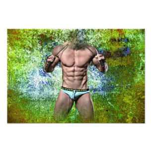 SlipperyJoe's highly muscular adult man shirtless  Photo Print