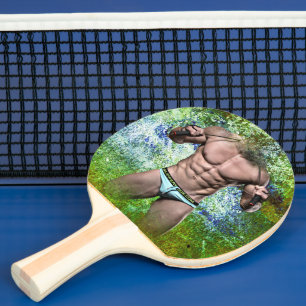 SlipperyJoe's highly muscular adult man shirtless  Ping Pong Paddle