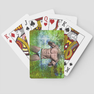 SlipperyJoe's highly muscular adult man shirtless  Playing Cards