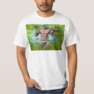 SlipperyJoe's highly muscular adult man shirtless  T-Shirt