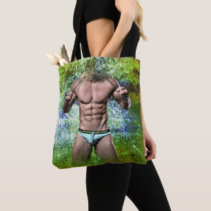 SlipperyJoe's highly muscular adult man shirtless  Tote Bag