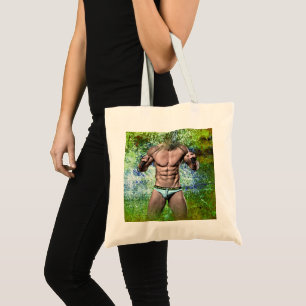SlipperyJoe's highly muscular adult man shirtless  Tote Bag