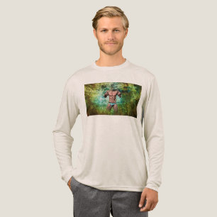 SlipperyJoe's highly muscular adult man shirtless  Tri-Blend Shirt