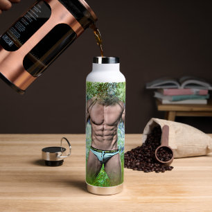 SlipperyJoe's highly muscular adult man shirtless  Water Bottle