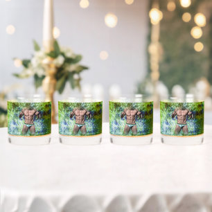 SlipperyJoe's highly muscular adult man shirtless  Whiskey Glass