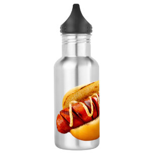 SlipperyJoe's hot dog nestled soft bun vibrant yel 532 Ml Water Bottle