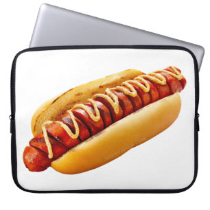 SlipperyJoe's hot dog nestled soft bun vibrant yel Laptop Sleeve