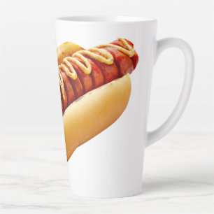SlipperyJoe's hot dog nestled soft bun vibrant yel Latte Mug