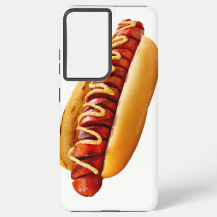 SlipperyJoe's hot dog nestled soft bun vibrant yel Samsung Galaxy Case
