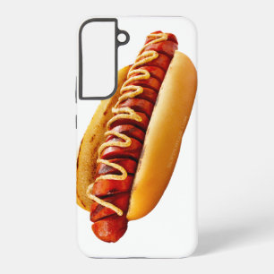SlipperyJoe's hot dog nestled soft bun vibrant yel Samsung Galaxy Case