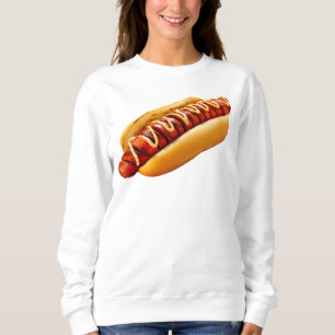 SlipperyJoe's hot dog nestled soft bun vibrant yel Sweatshirt