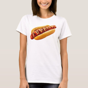 SlipperyJoe's hot dog nestled soft bun vibrant yel T-Shirt